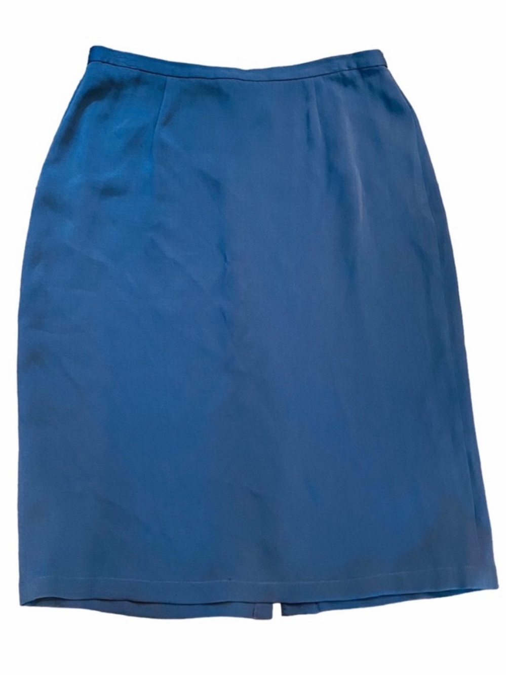 EILEEN FISHER Blue Gray Pleated Front Pencil Skirt